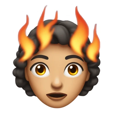woman afraid of fire sticker