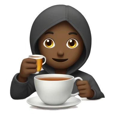 AI BOT drinking tea sticker