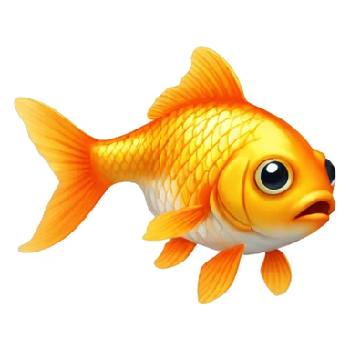 small cute gold fish with big eyes  sticker
