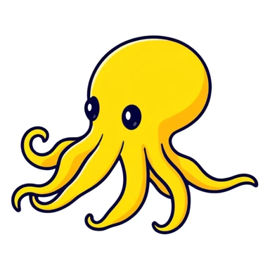 Yellow squid sticker