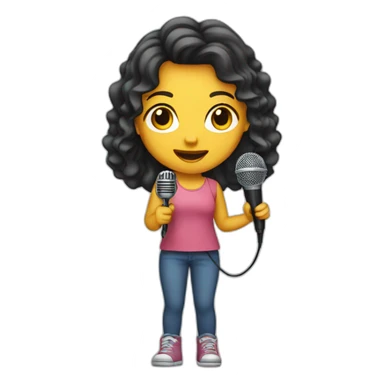 girl with microphone sticker