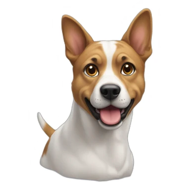 Chat sur un chien sticker