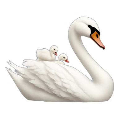 Swan with a Baby  sticker