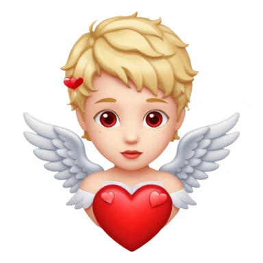 Cupido rodeado de corazones  sticker