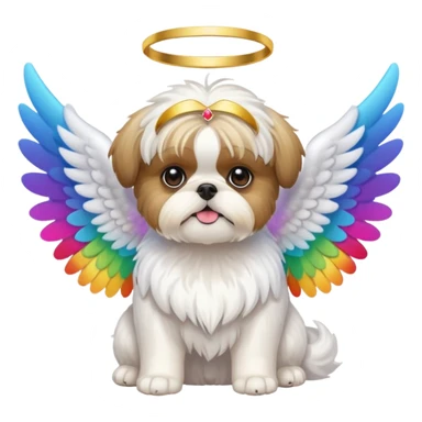 Shihtzu dog angel rainbow sticker