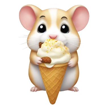 Hamster eating ice cream sticker