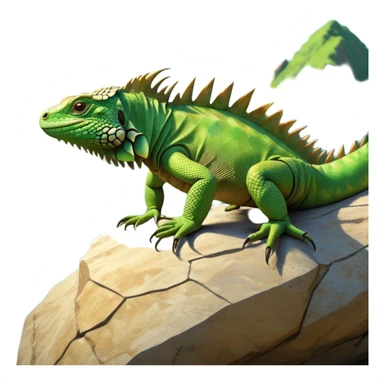 cinematic-iguana-realistic-full-body-basking-emoji,-long-scaly-body-stretched-out-on-a-sunlit-rock,-spiny-ridge-running-down-its-back,-textured-green-and-brown-skin-dappled-with-light,-sharp-intelligent-eyes-studying-the-surroundings,-long-tail-draped-over-the-stone,-simplified-yet-realistic-focused-features,-highly-detailed,-glowing-with-a-warm-tropical-glow

 sticker