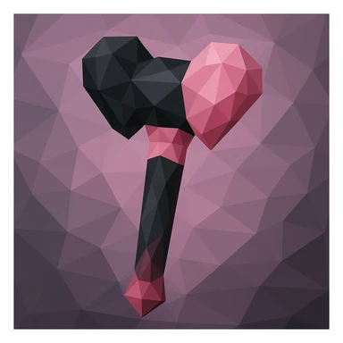 BLACKPINK-inspired object, black and pink colors, faceted and modern geometric design sticker