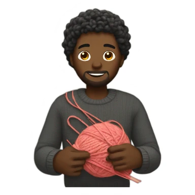 black man knitting sticker