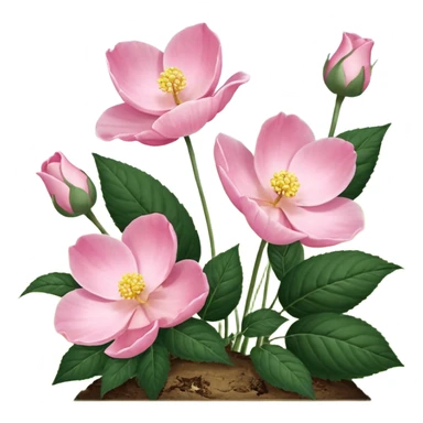 тюльпан розовый и один листочек стебель подлиннее sticker