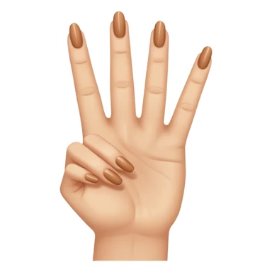 Une main humaine faisant le chiffre deux avec les doigts (index et majeur levés, les autres doigts repliés), fond neutre, photo réaliste. avec des ongles si possible  sticker