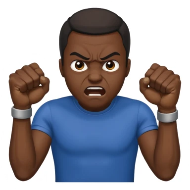 a angry black man whooping the aie sticker