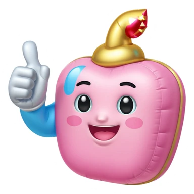 kawaii pink gold and light blue inflatable thumbs up sticker