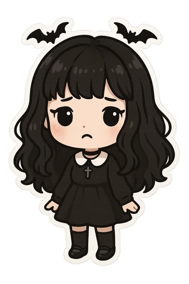 Goth black object sticker