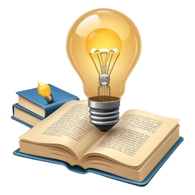 a lightbulb above a book sticker