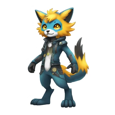  Colorful Shiny Edgy FurSona Fakemon Full Body sticker