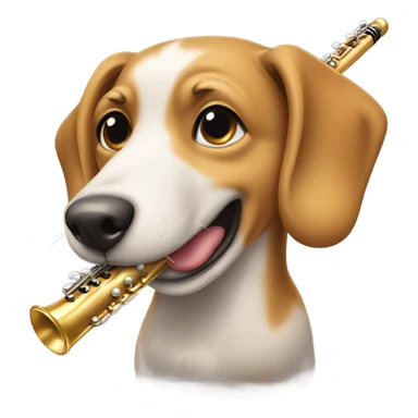 Flute in dog sticker