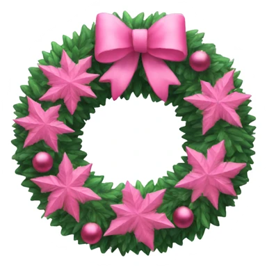 Pink Christmas wreath sticker