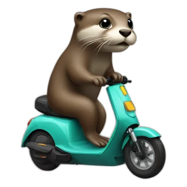 An otter on an electric scooter sticker