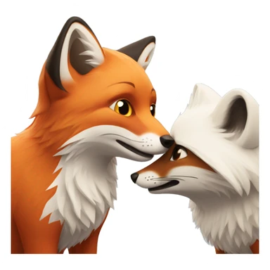 A red fox and an arctic fox sticker