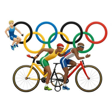 paralympic games with disable athletes with the right colors of olympic rings sticker