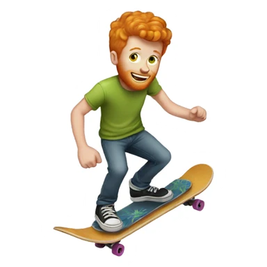 Ginger man on skateboard sticker