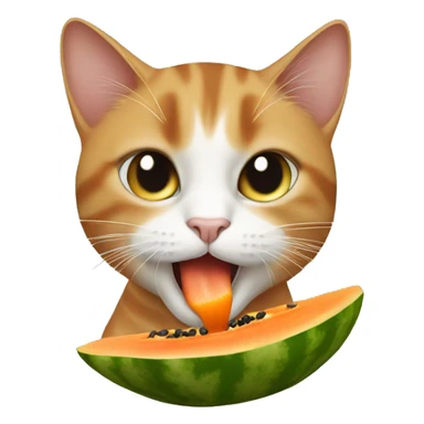 Cat eating papaya sticker