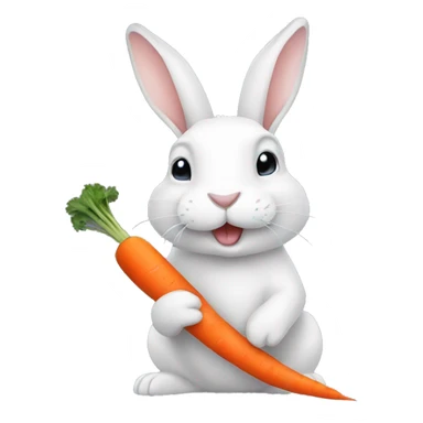 Rabbit eating carrot sticker