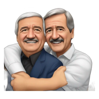 Andres Manuel Lopez Obrador hugging Vicente Fox Quezada front sticker