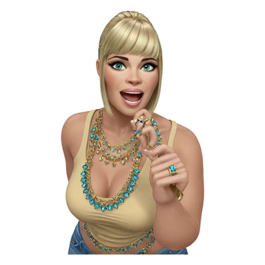 blonde beauty with jewelry sticker