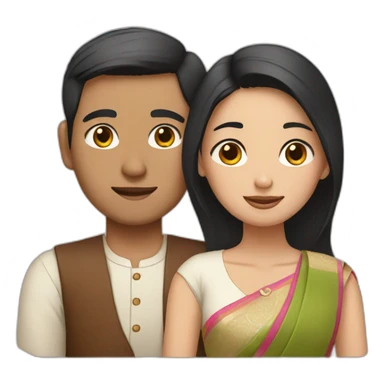 Indian korean couple  sticker
