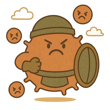 Angry armored cells sticker