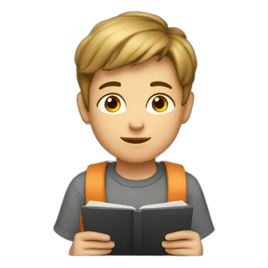 a boy with tabl;et sticker