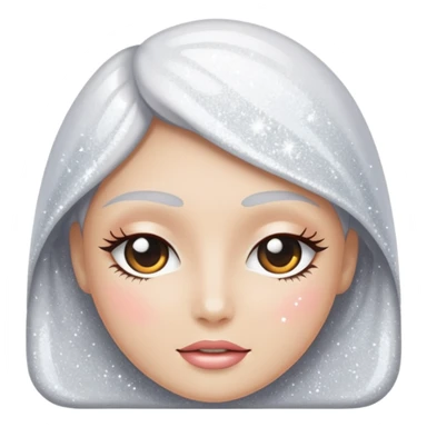 glitter white health sticker