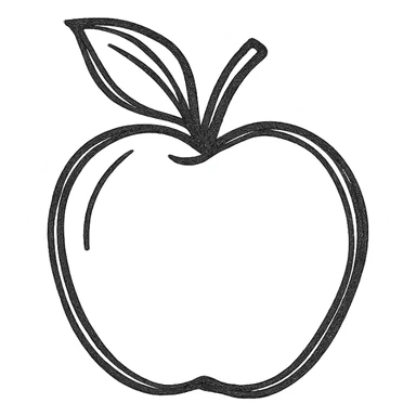 hand drawn outlined icon of a pink apple, no fill, thick lines sticker