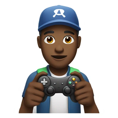 Black man with cap playing video game  sticker