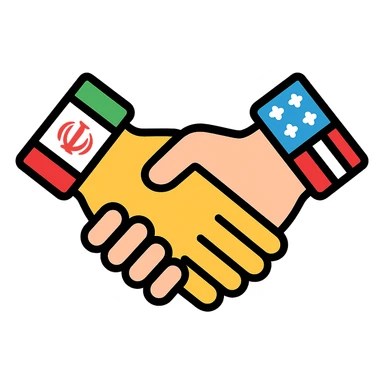iran and america shaking hand sticker