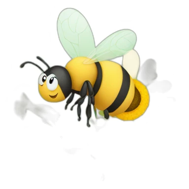 Bee with flower sticker