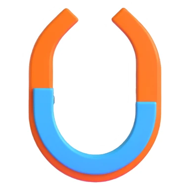 blue horseshoe magnet sticker