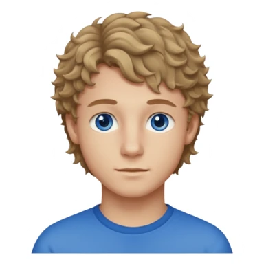 20 year old boy with slightly curly dark blonde hair and blue eyes  sticker