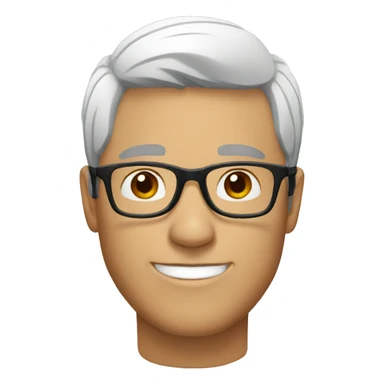 a guy white with glasses, brown and short hair sticker