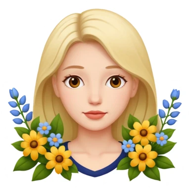 Woman with flowers all around her sticker