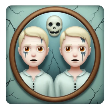 Spooky killer on mirror behind me
 sticker