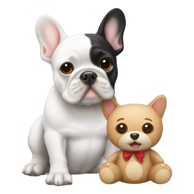 Frenchie with a teddy bear sticker