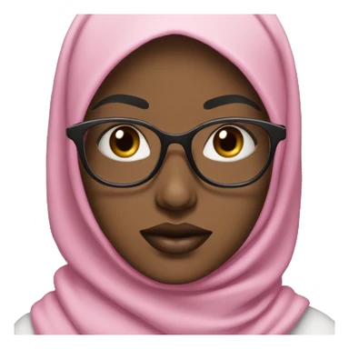hijab with white skin with pink lips with glasses  sticker