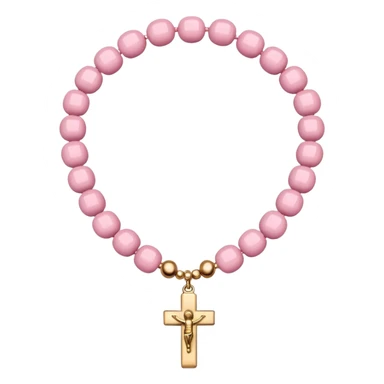 Baby pink Catholic Prayer Beads sticker