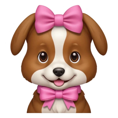 Dog wearing pink bow sticker