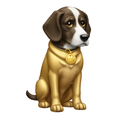 Dog gold sticker