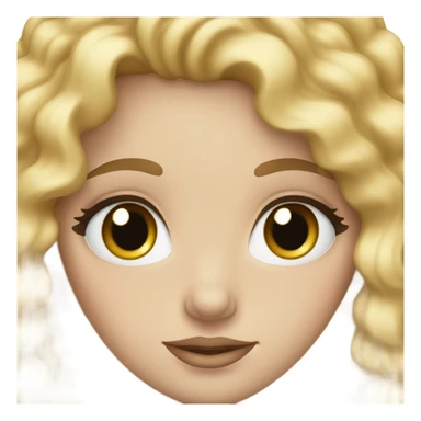 white girl with blue eyes and blonde curly hair with long eyelashes and big lips sticker
