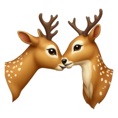 kissing deer sticker